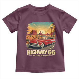 Vintage Highway 66 100th Anniversary Souvenir Toddler T Shirt TS14 Maroon Print Your Wear
