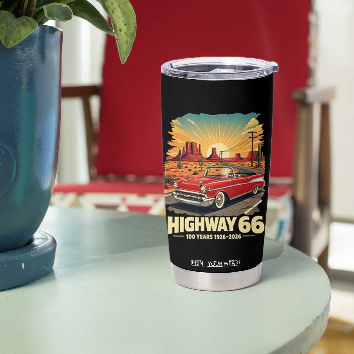 Vintage Highway 66 100th Anniversary Souvenir Tumbler Cup TS14 Print Your Wear