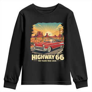 Vintage Highway 66 100th Anniversary Souvenir Youth Sweatshirt TS14 Black Print Your Wear