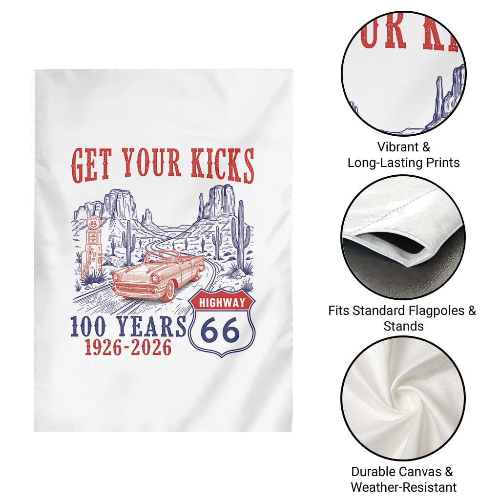 Highway 66 Get Your Kicks Centennial Road Trip 1926-2026 Garden Flag TS14 Print Your Wear