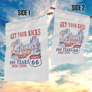 Highway 66 Get Your Kicks Centennial Road Trip 1926-2026 Garden Flag TS14 Print Your Wear