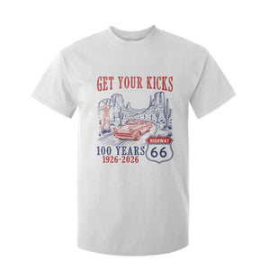Highway 66 Get Your Kicks Centennial Road Trip 1926-2026 T Shirt For Kid TS14 White Print Your Wear