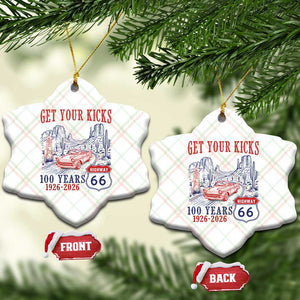 Highway 66 Get Your Kicks Centennial Road Trip 1926-2026 Ceramic Ornament TS14 Print Your Wear
