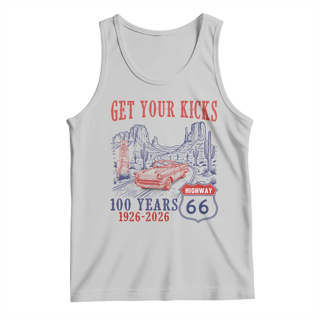 Highway 66 Get Your Kicks Centennial Road Trip 1926-2026 Tank Top TS14 Ash Print Your Wear