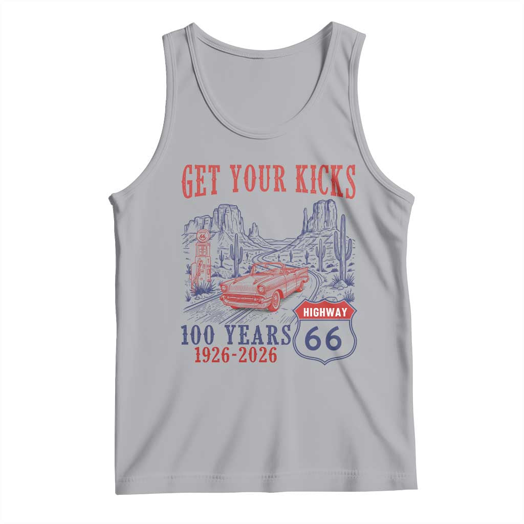 Highway 66 Get Your Kicks Centennial Road Trip 1926-2026 Tank Top TS14 Athletic Heather Print Your Wear