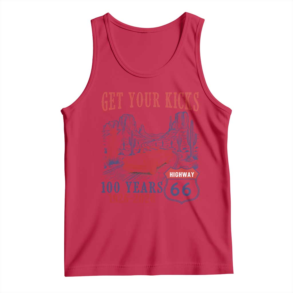 Highway 66 Get Your Kicks Centennial Road Trip 1926-2026 Tank Top TS14 Red Print Your Wear