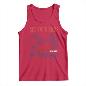 Highway 66 Get Your Kicks Centennial Road Trip 1926-2026 Tank Top TS14 Red Print Your Wear