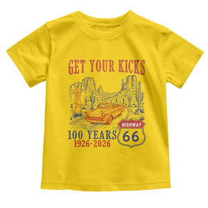 Highway 66 Get Your Kicks Centennial Road Trip 1926-2026 Toddler T Shirt TS14 Daisy Print Your Wear