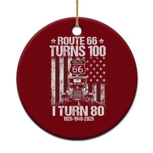 Route Highway 66 Turns 100 I Turn 80 Ceramic Ornament Vintage 1946 America Road Sign America Antique Car Lover 80th Birthday Gift