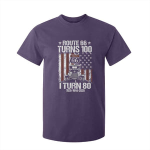 Route Highway 66 Turns 100 I Turn 80 T Shirt For Kid Vintage 1946 America Road Sign America Antique Car Lover 80th Birthday Gift