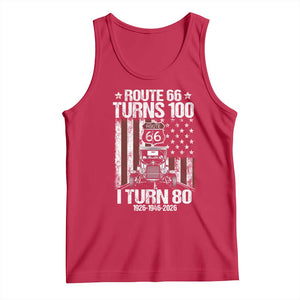 Route Highway 66 Turns 100 I Turn 80 Tank Top Vintage 1946 America Road Sign America Antique Car Lover 80th Birthday Gift