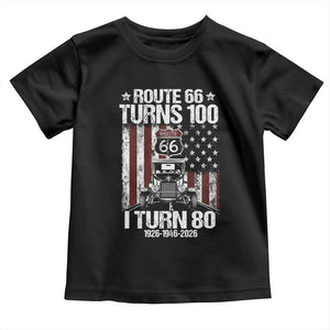 Route Highway 66 Turns 100 I Turn 80 Toddler T Shirt Vintage 1946 America Road Sign America Antique Car Lover 80th Birthday Gift