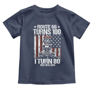 Route Highway 66 Turns 100 I Turn 80 Toddler T Shirt Vintage 1946 America Road Sign America Antique Car Lover 80th Birthday Gift