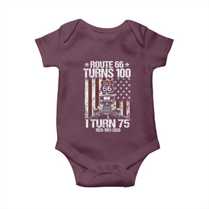 Route Highway 66 Turns 100 I Turn 75 Baby Onesie Vintage 1951 America Road Sign America Antique Car Lover 75th Birthday Gift