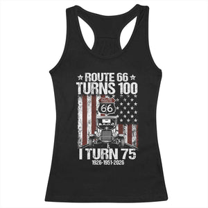 Route Highway 66 Turns 100 I Turn 75 Racerback Tank Top Vintage 1951 America Road Sign America Antique Car Lover 75th Birthday Gift