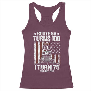 Route Highway 66 Turns 100 I Turn 75 Racerback Tank Top Vintage 1951 America Road Sign America Antique Car Lover 75th Birthday Gift