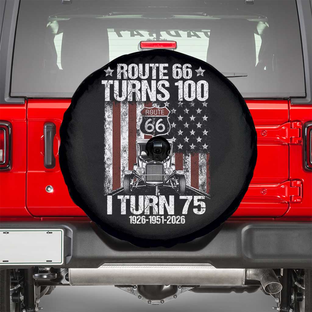 Route Highway 66 Turns 100 I Turn 75 Spare Tire Cover Vintage 1951 America Road Sign America Antique Car Lover 75th Birthday Gift