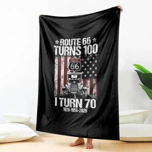 Route Highway 66 Turns 100 I Turn 70 Throw Blanket Vintage 1956 America Road Sign America Antique Car Lover 70th Birthday Gift