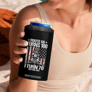 Route Highway 66 Turns 100 I Turn 70 4 in 1 Can Cooler Tumbler Vintage 1956 America Road Sign America Antique Car Lover 70th Birthday Gift