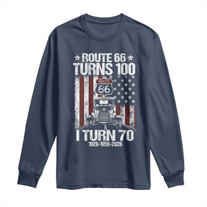 Route Highway 66 Turns 100 I Turn 70 Long Sleeve Shirt Vintage 1956 America Road Sign America Antique Car Lover 70th Birthday Gift