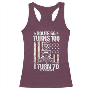Route Highway 66 Turns 100 I Turn 70 Racerback Tank Top Vintage 1956 America Road Sign America Antique Car Lover 70th Birthday Gift