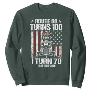Route Highway 66 Turns 100 I Turn 70 Sweatshirt Vintage 1956 America Road Sign America Antique Car Lover 70th Birthday Gift