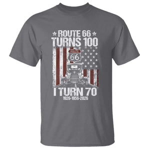 Route Highway 66 Turns 100 I Turn 70 T Shirt Vintage 1956 America Road Sign America Antique Car Lover 70th Birthday Gift