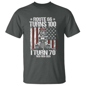 Route Highway 66 Turns 100 I Turn 70 T Shirt Vintage 1956 America Road Sign America Antique Car Lover 70th Birthday Gift