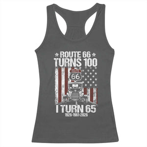 Route Highway 66 Turns 100 I Turn 65 Racerback Tank Top Vintage 1961 America Road Sign America Antique Car Lover 65th Birthday Gift