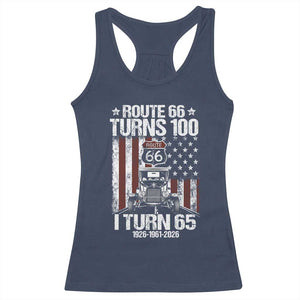 Route Highway 66 Turns 100 I Turn 65 Racerback Tank Top Vintage 1961 America Road Sign America Antique Car Lover 65th Birthday Gift