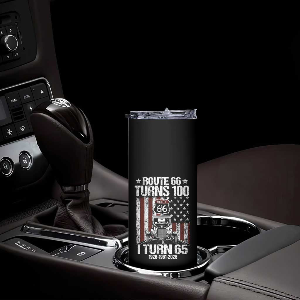 Route Highway 66 Turns 100 I Turn 65 Skinny Tumbler Vintage 1961 America Road Sign America Antique Car Lover 65th Birthday Gift