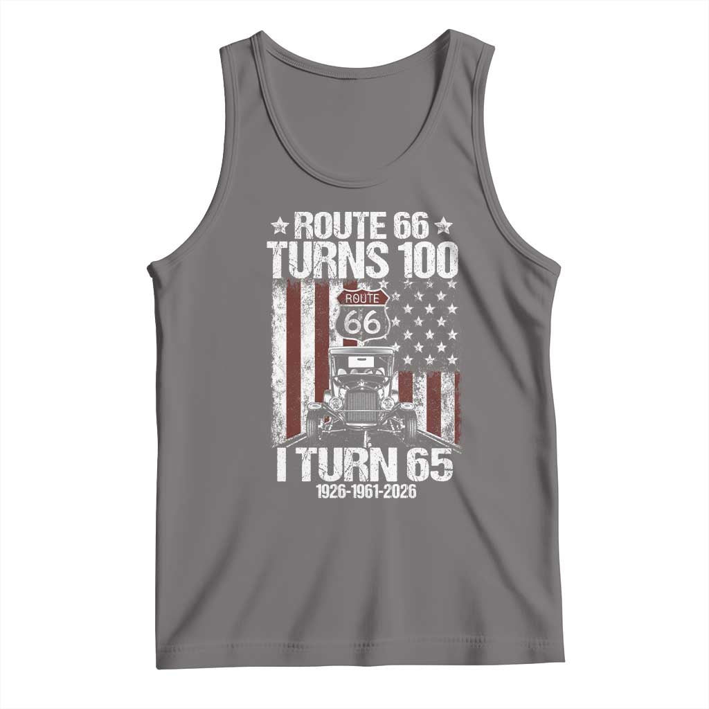 Route Highway 66 Turns 100 I Turn 65 Tank Top Vintage 1961 America Road Sign America Antique Car Lover 65th Birthday Gift