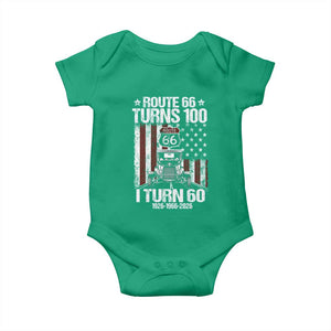 Route Highway 66 Turns 100 I Turn 60 Baby Onesie Vintage 1966 America Road Sign America Antique Car Lover 60th Birthday Gift