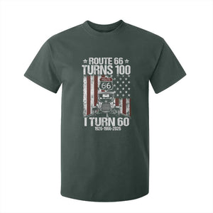 Route Highway 66 Turns 100 I Turn 60 T Shirt For Kid Vintage 1966 America Road Sign America Antique Car Lover 60th Birthday Gift
