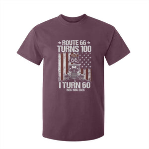 Route Highway 66 Turns 100 I Turn 60 T Shirt For Kid Vintage 1966 America Road Sign America Antique Car Lover 60th Birthday Gift