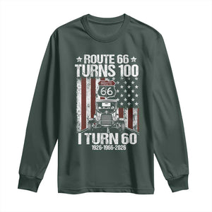 Route Highway 66 Turns 100 I Turn 60 Long Sleeve Shirt Vintage 1966 America Road Sign America Antique Car Lover 60th Birthday Gift