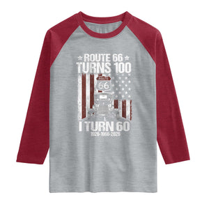 Route Highway 66 Turns 100 I Turn 60 Raglan Shirt Vintage 1966 America Road Sign America Antique Car Lover 60th Birthday Gift