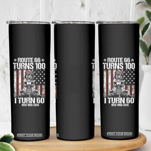 Route Highway 66 Turns 100 I Turn 60 Skinny Tumbler Vintage 1966 America Road Sign America Antique Car Lover 60th Birthday Gift
