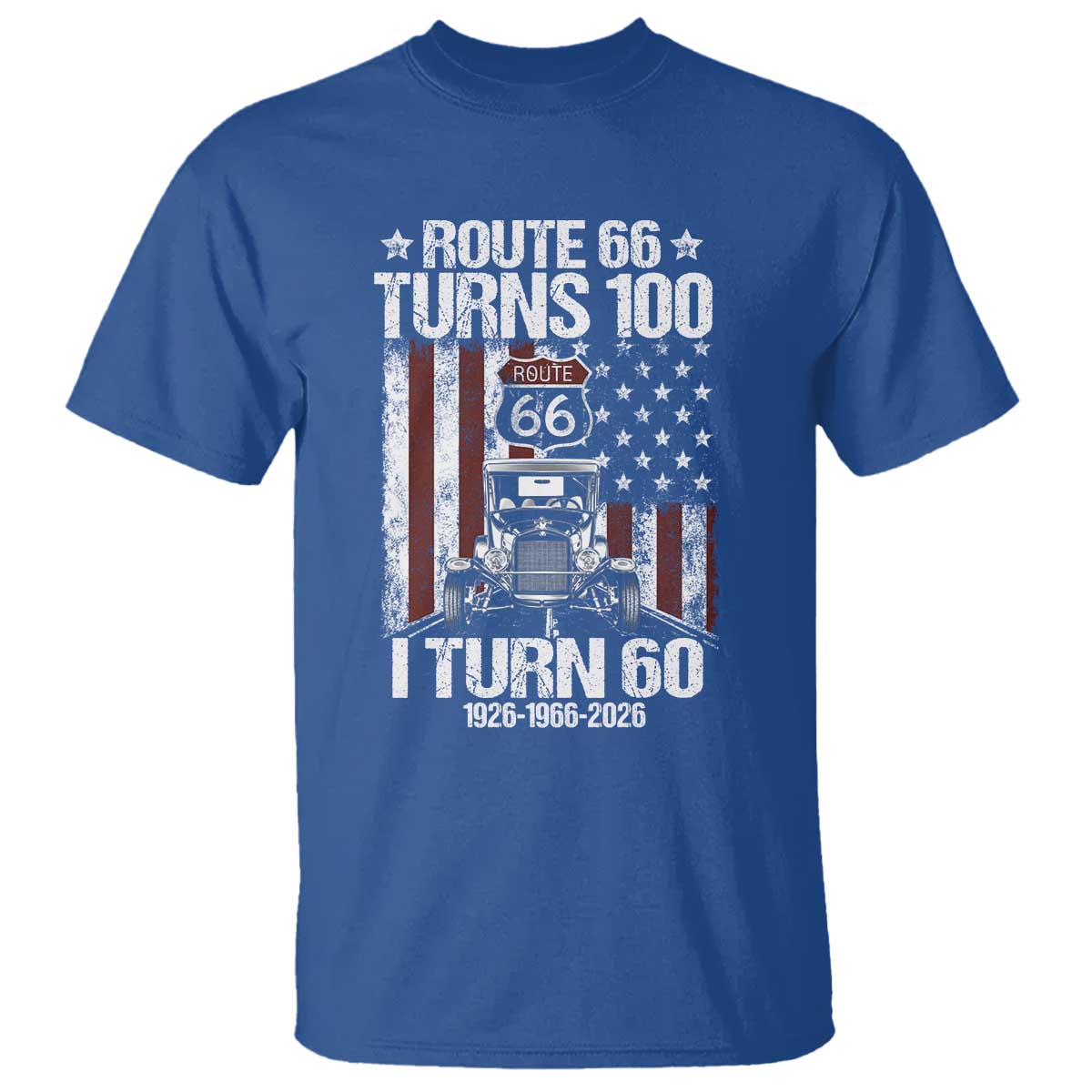 Route Highway 66 Turns 100 I Turn 60 T Shirt Vintage 1966 America Road Sign America Antique Car Lover 60th Birthday Gift