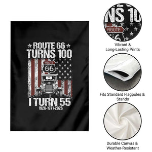 Route Highway 66 Turns 100 I Turn 55 Garden Flag Vintage 1971 America Road Sign America Antique Car Lover 55th Birthday Gift