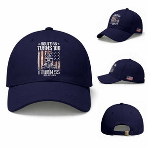 Route Highway 66 Turns 100 I Turn 55 Baseball Cap Vintage 1971 America Road Sign America Antique Car Lover 55th Birthday Gift