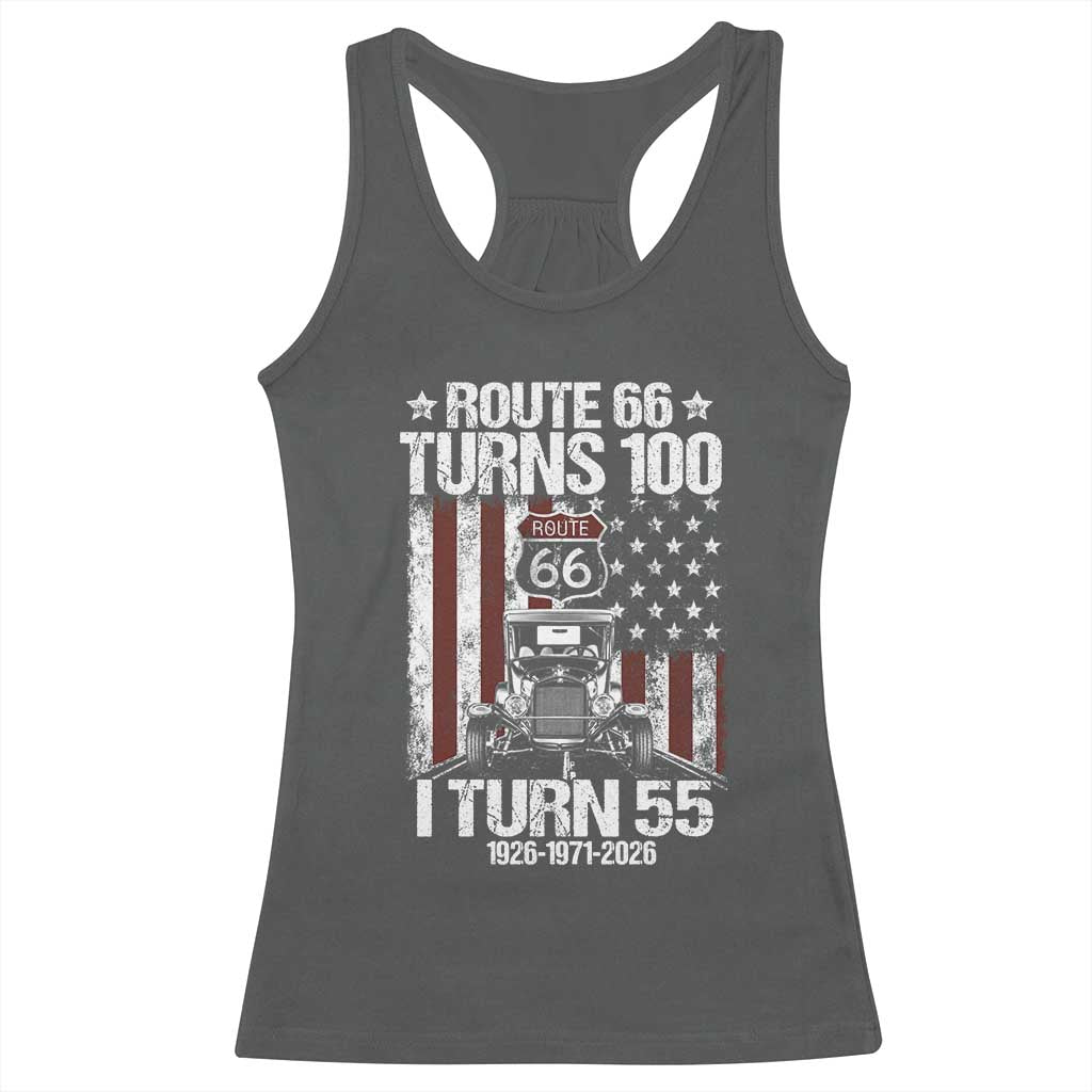 Route Highway 66 Turns 100 I Turn 55 Racerback Tank Top Vintage 1971 America Road Sign America Antique Car Lover 55th Birthday Gift