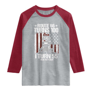 Route Highway 66 Turns 100 I Turn 55 Raglan Shirt Vintage 1971 America Road Sign America Antique Car Lover 55th Birthday Gift