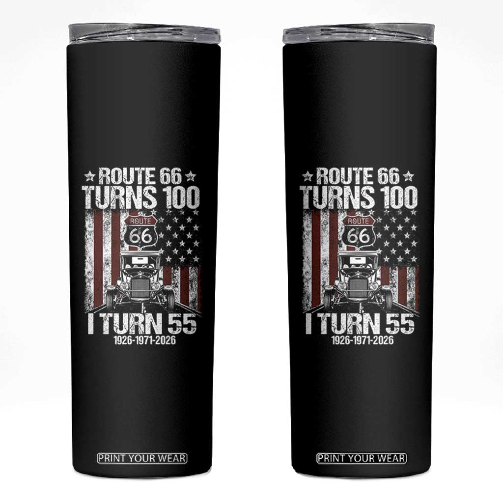 Route Highway 66 Turns 100 I Turn 55 Skinny Tumbler Vintage 1971 America Road Sign America Antique Car Lover 55th Birthday Gift