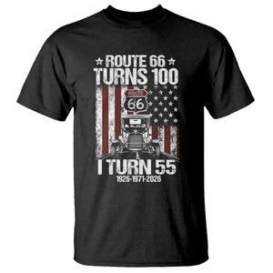 Route Highway 66 Turns 100 I Turn 55 T Shirt Vintage 1971 America Road Sign America Antique Car Lover 55th Birthday Gift