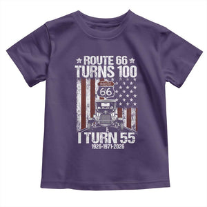 Route Highway 66 Turns 100 I Turn 55 Toddler T Shirt Vintage 1971 America Road Sign America Antique Car Lover 55th Birthday Gift
