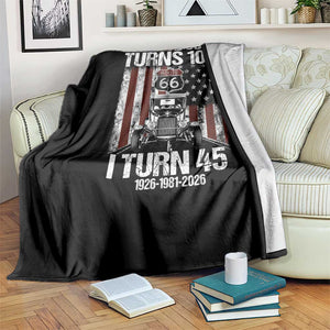 Route Highway 66 Turns 100 I Turn 45 Throw Blanket Vintage 1981 America Road Sign America Antique Car Lover 45th Birthday Gift