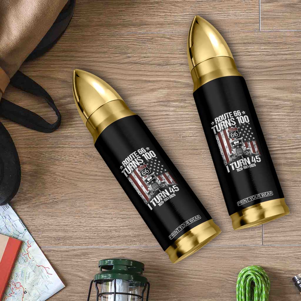 Route Highway 66 Turns 100 I Turn 45 Bullet Tumbler Vintage 1981 America Road Sign America Antique Car Lover 45th Birthday Gift