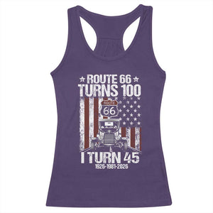 Route Highway 66 Turns 100 I Turn 45 Racerback Tank Top Vintage 1981 America Road Sign America Antique Car Lover 45th Birthday Gift