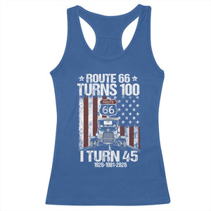 Route Highway 66 Turns 100 I Turn 45 Racerback Tank Top Vintage 1981 America Road Sign America Antique Car Lover 45th Birthday Gift